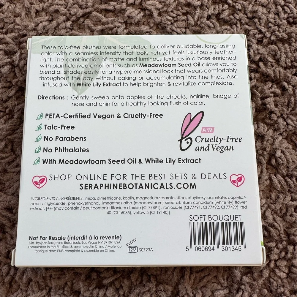 2 FOR $25 Seraphine BOTANICALS Lily + Blossom Lily Infused Blush Palette NEW